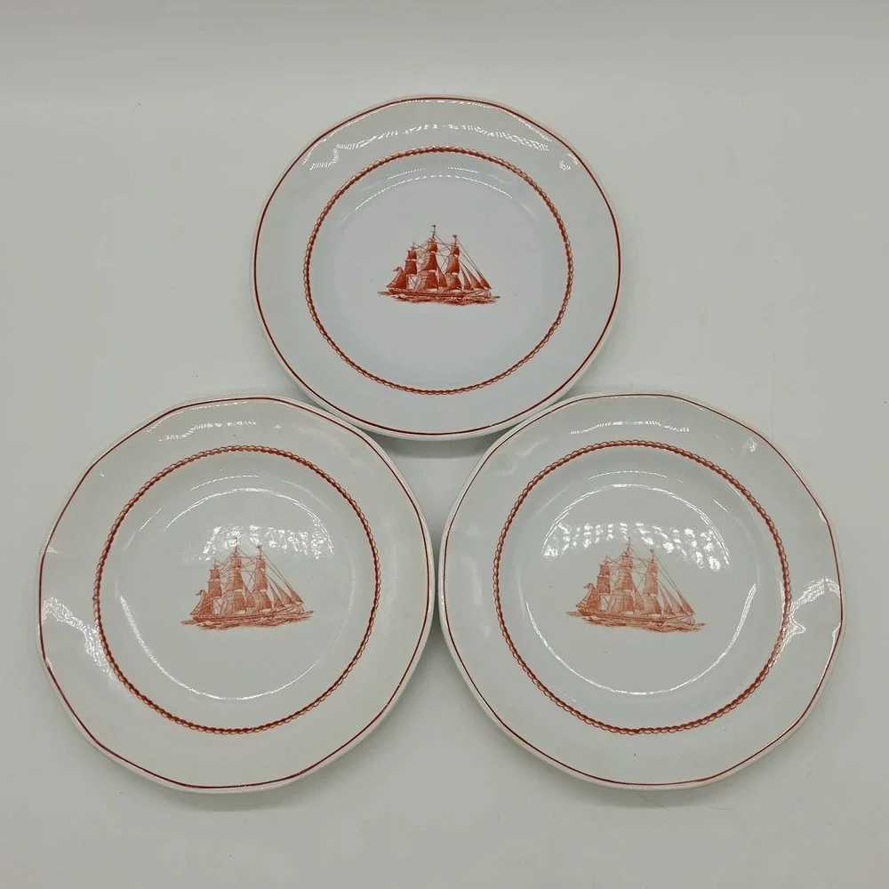 3x Wedgwood Flying Cloud Georgetown Collection Rust 6